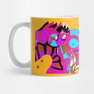 mighty dogu in ancient alien mexican pattern knight Mug